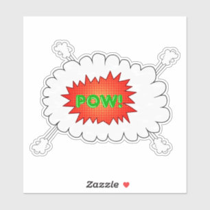 Pow!.. Wauw, kleurrijk design. Sticker