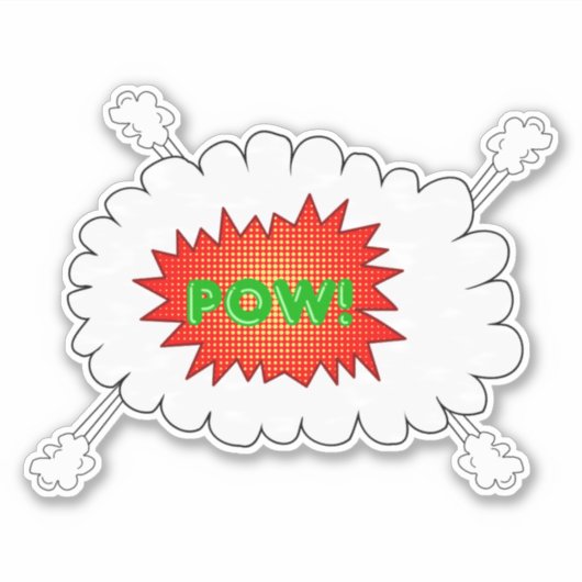Pow!.. Wauw, kleurrijk design. Sticker (Voorkant)