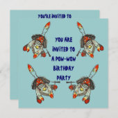 POW-WOW BIRTHDAY PARTY INVITATION ~ EZ2 CUSTOMIZE KAART (Voorkant / Achterkant)