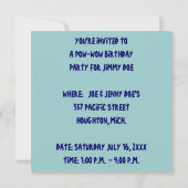 POW-WOW BIRTHDAY PARTY INVITATION ~ EZ2 CUSTOMIZE KAART (Achterkant)