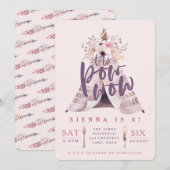 Pow wow de verjaardagsfeestje nodigt uit kaart (Voorkant / Achterkant)