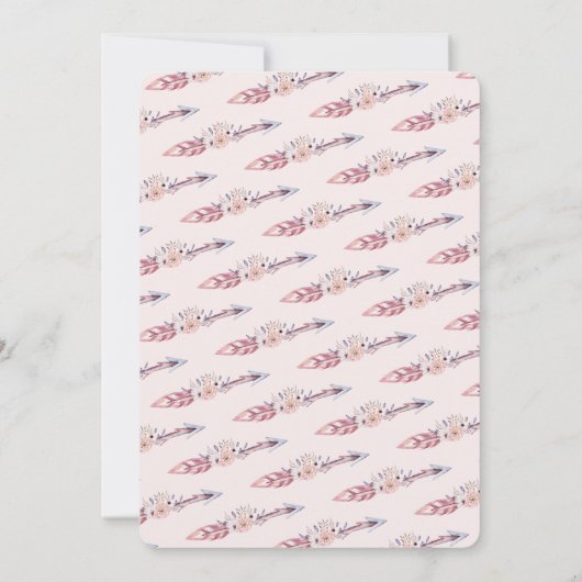 Pow wow de verjaardagsfeestje nodigt uit kaart (Achterkant)