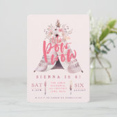 Pow wow de verjaardagsfeestje nodigt uit kaart (Staand voorkant)