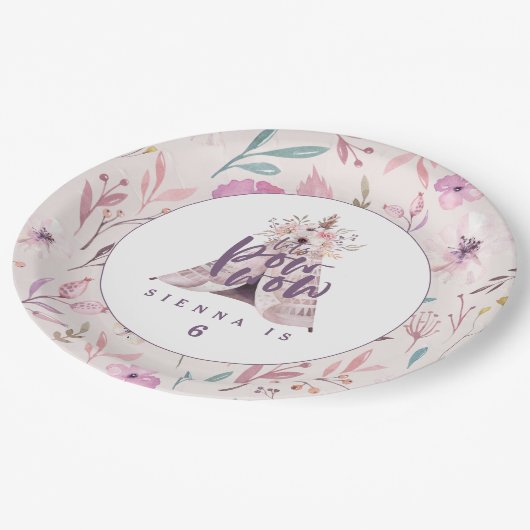 Pow wow the epee verjaardagsfeestje paper bord (Gekanteld)