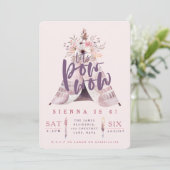 Pow wow tipi verjaardagsfeestje foto uitnodigen kaart (Staand voorkant)