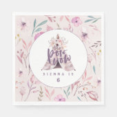 Pow wow tipi verjaardagsfeestje servetten (Voorkant)