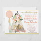 Pow Wow Tribal Teepee Bridal Shower Uitnodiging (Voorkant)