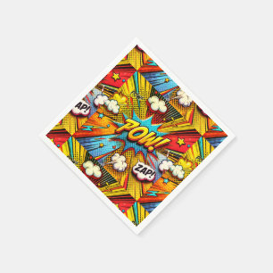 POW! ZAP! Comic Words - Leuk en levendig feestdeco Servet