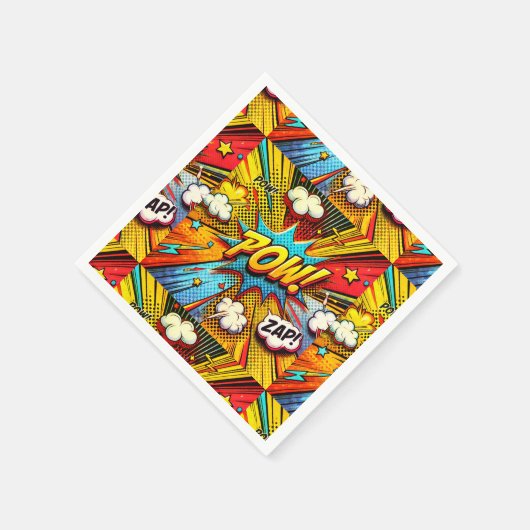 POW! ZAP! Comic Words - Leuk en levendig feestdeco Servet (Hoek)