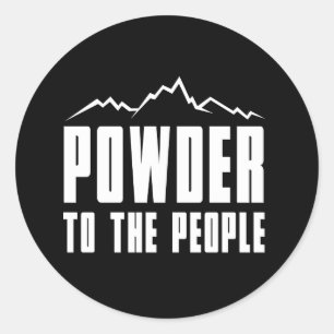 Powder aan het volk ronde sticker