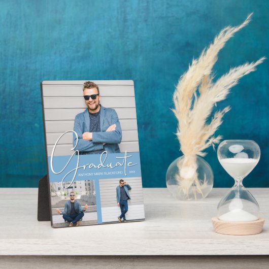 Powder Blue Afstuderen Foto Fotoplaat (Zijkant)