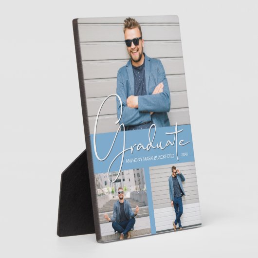 Powder Blue Afstuderen Foto Fotoplaat (Zijkant)