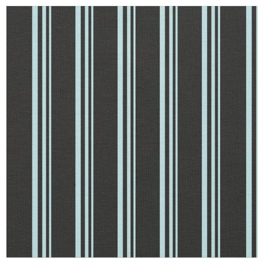 Powder Blue & Black Lined Pattern Stof (Close Up)
