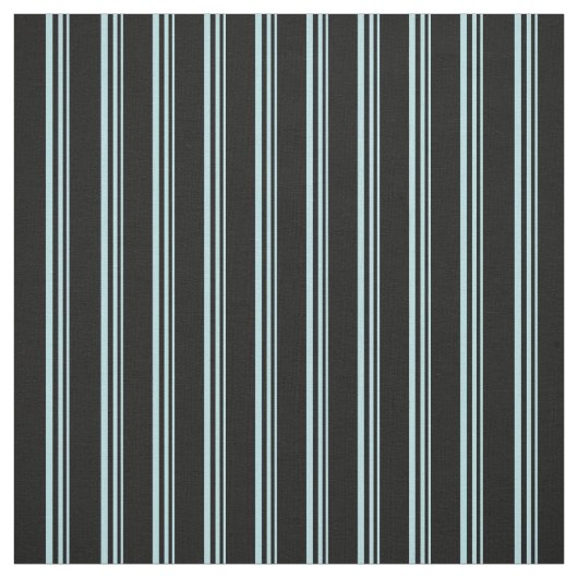 Powder Blue & Black Lined Pattern Stof (Swatch)