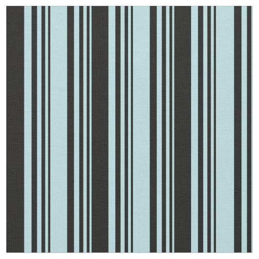 Powder Blue & Black Stripes Stof (Close Up)