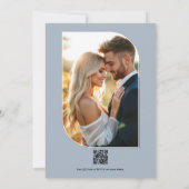 Powder Blue, Blush Pink/Light Sage Floral Wedding Kaart (Achterkant)