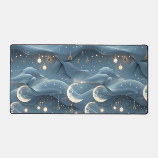 Powder Blue Celestial Moon Phases Calm Bureaumat (Voorkant)