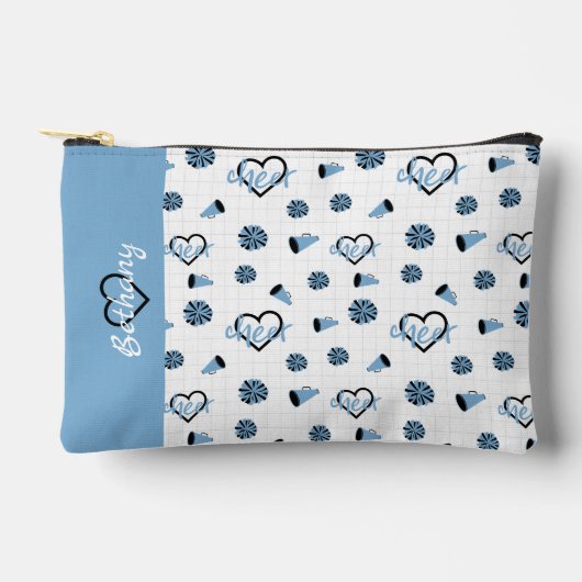 Powder Blue Cheer Hearts, Pom Poms, Megafone Etui (Voorkant)