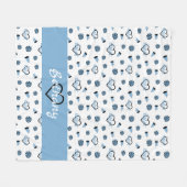 Powder Blue Cheer Hearts, Pom Poms, Megafone Fleece Deken (Voorkant (Horizontaal))