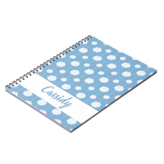 Powder Blue Cheerleader Pom Pom Pattern Notitieboek (Linkerzijde)