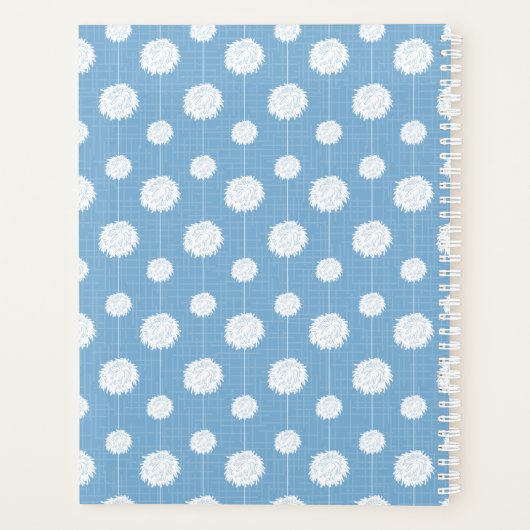 Powder Blue Cheerleader Pom Pom Pattern Planner (Achterkant)