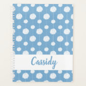 Powder Blue Cheerleader Pom Pom Pattern Planner (Voorkant)