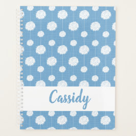 Powder Blue Cheerleader Pom Pom Pattern Planner