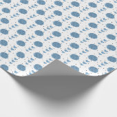 Powder Blue Cheerleader Pom Poms & Hearts Pattern Cadeaupapier (Hoek)