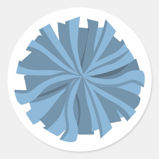 Powder Blue Cheerleader Pom Ronde Sticker (Voorkant)