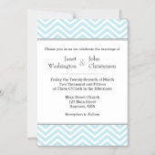 Powder Blue Chevron Magnetic Wedding Invitation Magnetische Uitnodiging (Voorkant)
