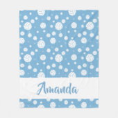 Powder Blue Chevron Volleyball Patroon Fleece Deken (Voorkant)