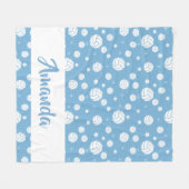 Powder Blue Chevron Volleyball Patroon Fleece Deken (Voorkant (Horizontaal))