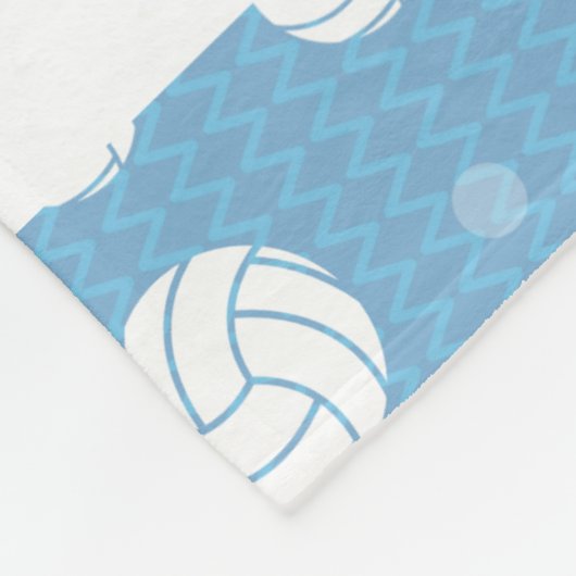 Powder Blue Chevron Volleyball Patroon Fleece Deken (Hoek)