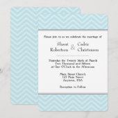 Powder Blue Chevron Wedding Kaart (Voorkant / Achterkant)