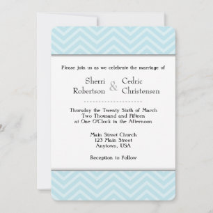 Powder Blue Chevron Wedding Kaart