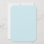 Powder Blue Chevron Wedding Kaart (Achterkant)