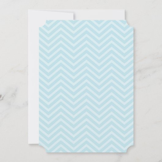 Powder Blue Chevron Wedding Kaart (Achterkant)