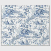 Powder Blue Chinoiserie Toile Cadeaupapier (Vlak)