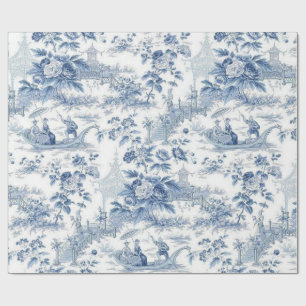 Powder Blue Chinoiserie Toile Cadeaupapier