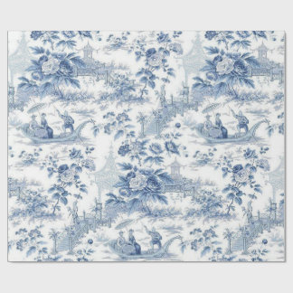Powder Blue Chinoiserie Toile Cadeaupapier