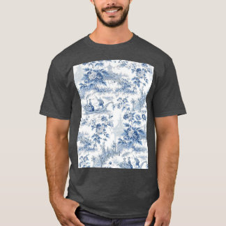 Powder Blue Chinoiserie Toile Graphic T-shirt