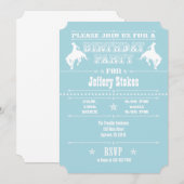 Powder Blue Cowboy Rodeo Birthday Party Kaart (Voorkant / Achterkant)