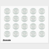 Powder Blue  Damask Lace Return Address Ronde Sticker (Vel)