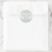 Powder Blue  Damask Lace Return Address Ronde Sticker (Tas)