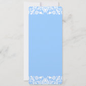 Powder Blue Damask Wedding Invitation Kaart (Achterkant)