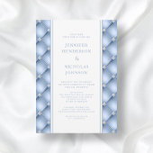 Powder Blue Diamond Tufted Virtual Wedding Invitat Kaart