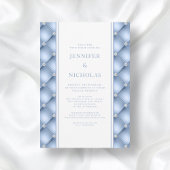 Powder Blue Diamond Tufted Virtual Wedding Invitat Kaart