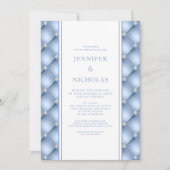 Powder Blue Diamond Tufted Virtual Wedding Invitat Kaart (Voorkant)