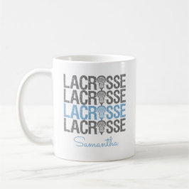 Powder Blue Distress Lacrosse Word Koffiemok