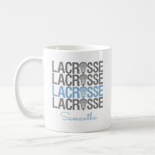 Powder Blue Distress Lacrosse Word Koffiemok